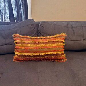 Accent Toss Throw Decorative Pillow Rectangle Orange